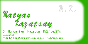 matyas kazatsay business card